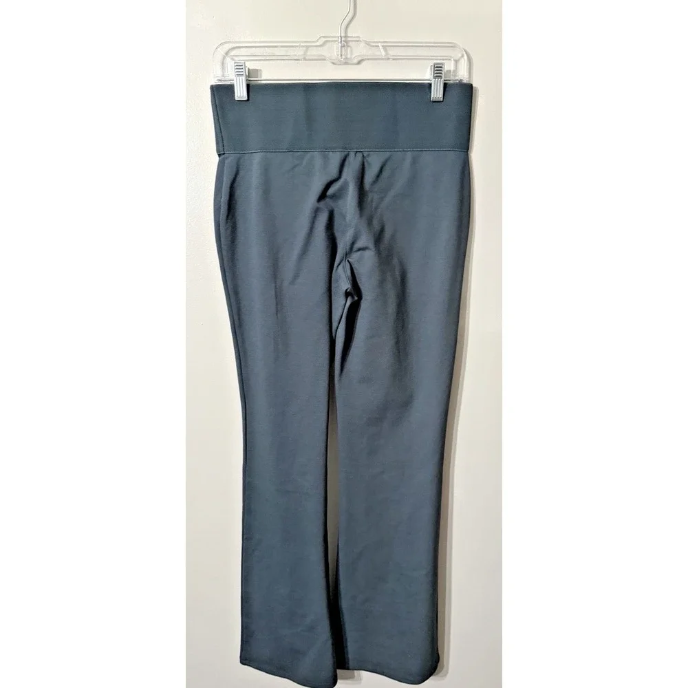 DG2 By Diane Gilman Wide Elastic Waist Flare Knit Pants Leggings Sz Sm Blue/Gray - Picture 2 of 8